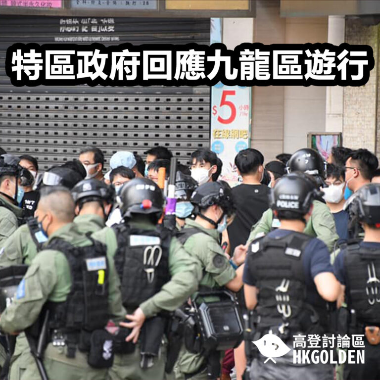 特區政府回應九龍區遊行