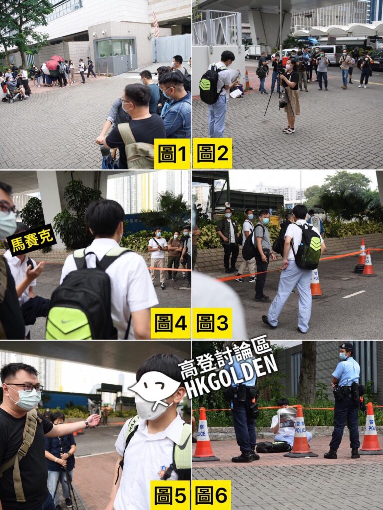 大量市民送車 與藍色風褸市民發生磨擦