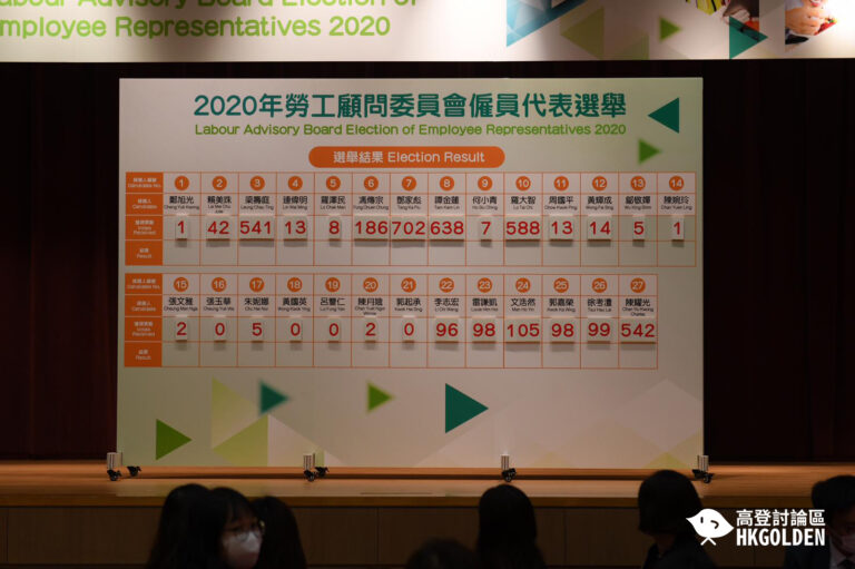 勞工顧問委員會選舉工聯會/民建聯鄧加彪成為票王