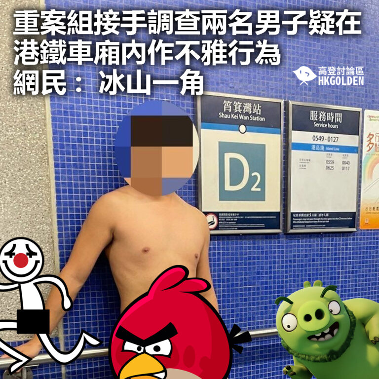 【重案組接手調查兩名男子疑在港鐵車廂內作不雅行為   網民 :  冰山一角 】