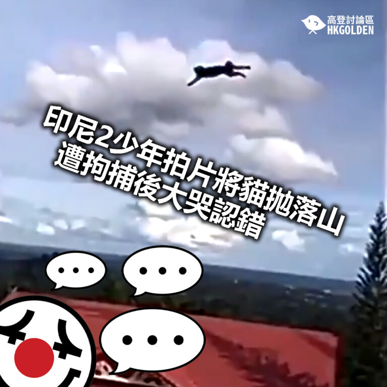 【印尼2少年拍片將貓拋落山 遭拘捕後大哭認錯】