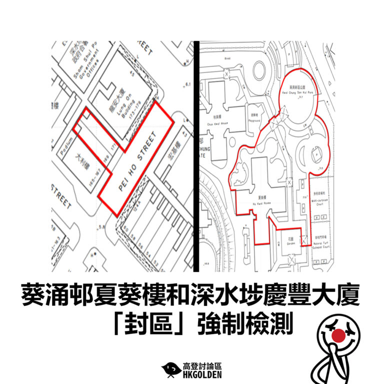 【葵涌邨夏葵樓和深水埗慶豐大廈「封區」強制檢測】