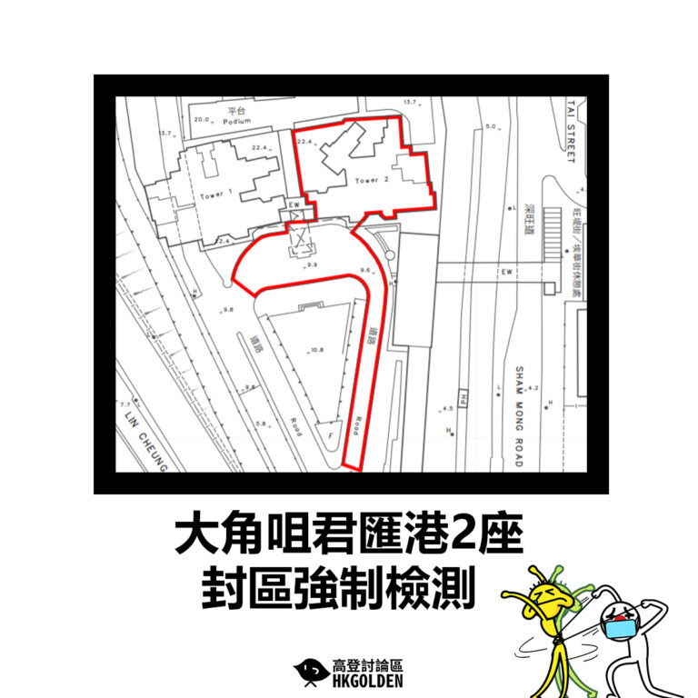【大角咀君匯港2座封區強制檢測】