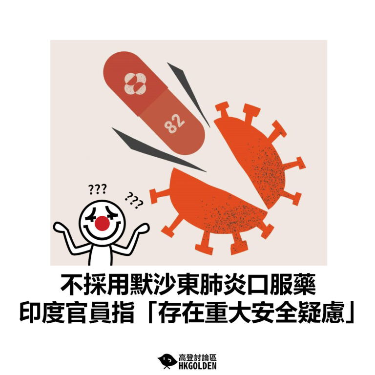 【不採用默沙東肺炎口服藥 印度官員指「存在重大安全疑慮」】
