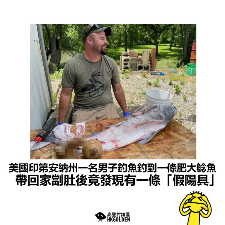 【美國印第安納州一名男子釣魚釣到一條肥大鯰魚 帶回家劏肚後竟發現有一條「假陽具」】