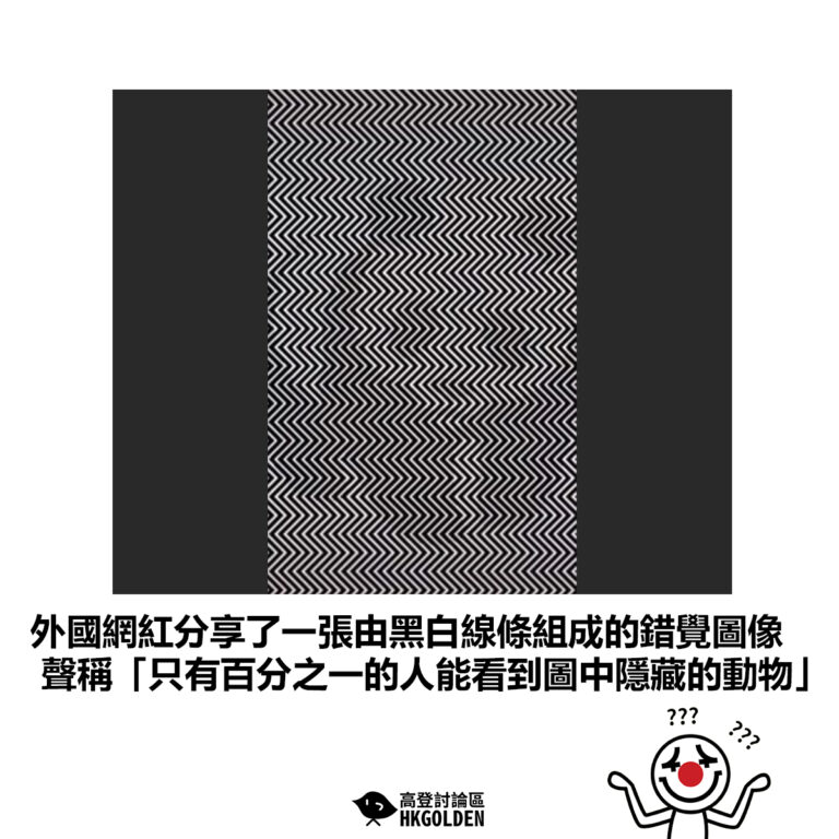 【外國網紅分享了一張由黑白線條組成的錯覺圖像 聲稱「只有百分之一的人能看到圖中隱藏的動物」】