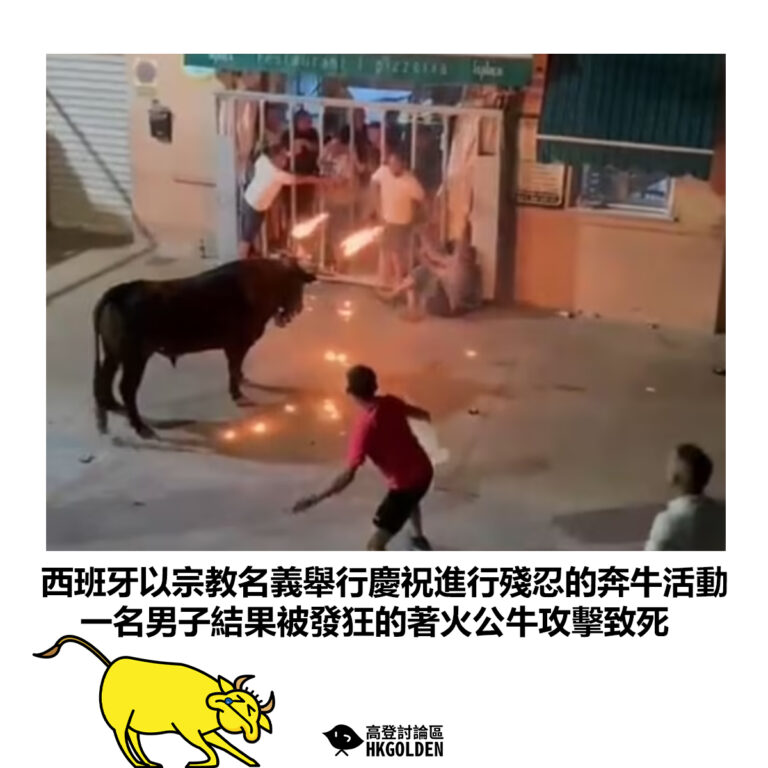 【西班牙以宗教名義舉行慶祝進行殘忍的奔牛活動 一名男子結果被發狂的著火公牛攻擊致死】