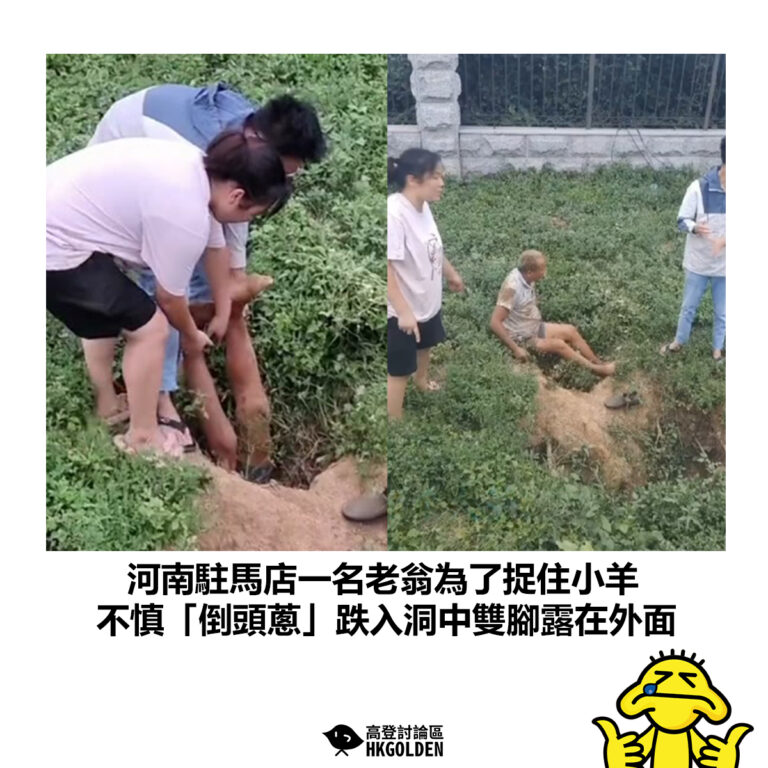 【河南駐馬店一名老翁為了捉住小羊 不慎「倒頭蔥」跌入洞中雙腳露在外面】