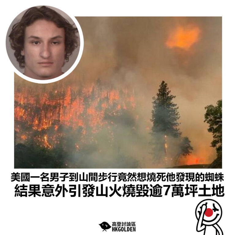 【美國一名男子到山間步行竟然想燒死他發現的蜘蛛 結果意外引發山火燒毀逾7萬坪土地】