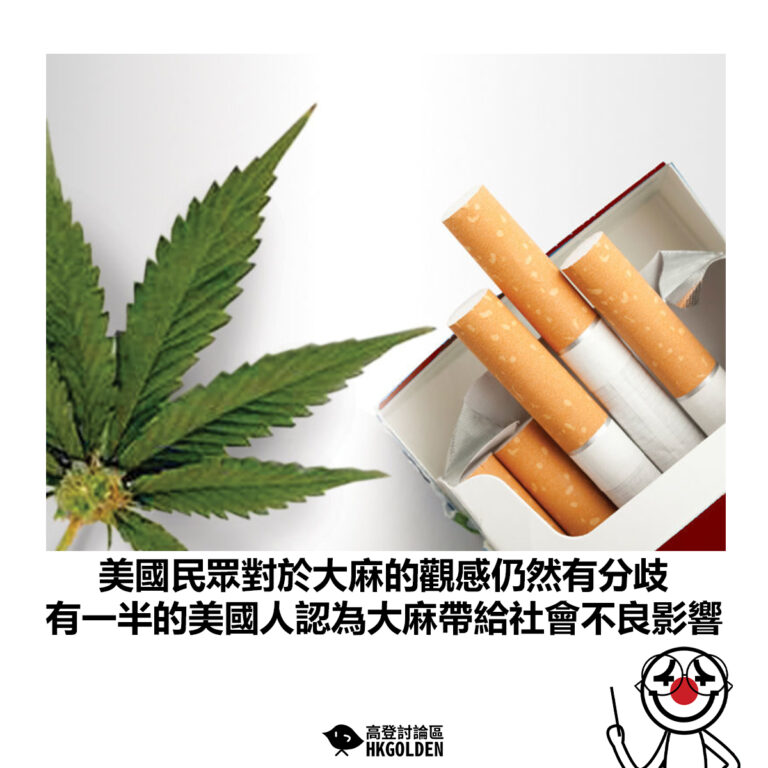 【美國民眾對於大麻的觀感仍然有分歧 有一半的美國人認為大麻帶給社會不良影響】
