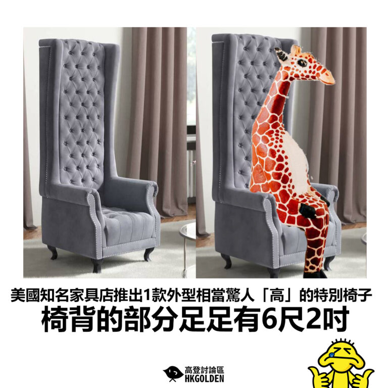 【美國知名家具店推出1款外型相當驚人「高」的特別椅子 椅背的部分足足有6尺2吋】