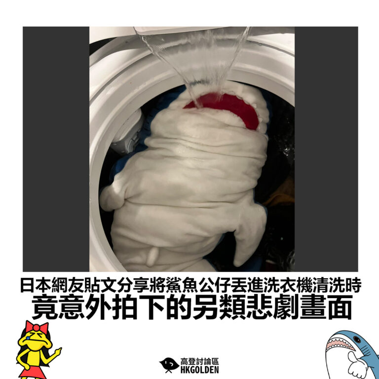 【日本網友貼文分享將鯊魚公仔丟進洗衣機清洗時 竟意外拍下的另類悲劇畫面 】