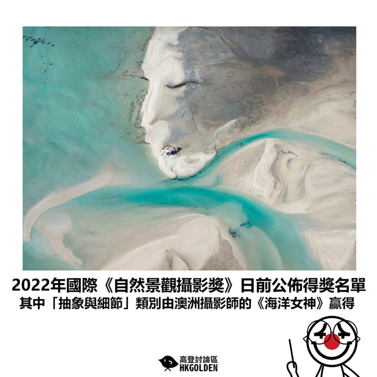 【2022年國際《自然景觀攝影獎》日前公佈得獎名單 其中「抽象與細節」類別由澳洲攝影師的《海洋女神》贏得 】
