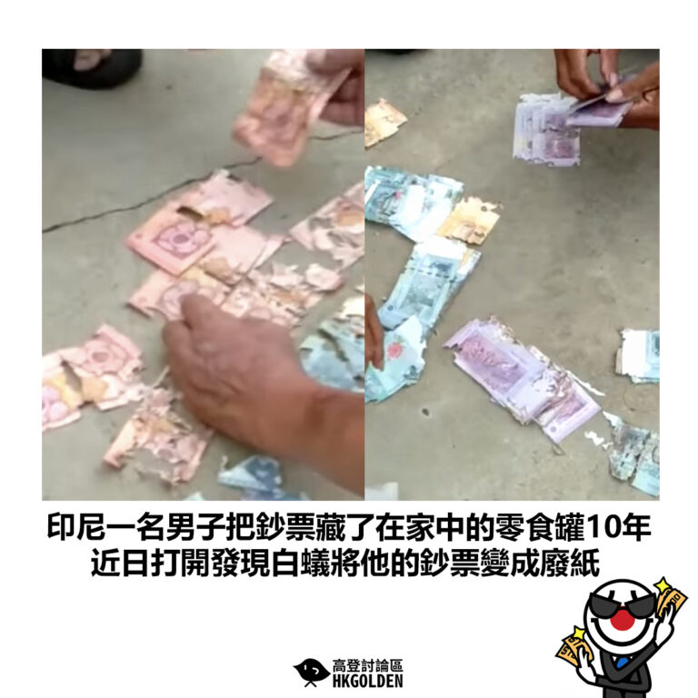 【印尼一名男子把鈔票藏了在家中的零食罐10年 近日打開發現白蟻將他的鈔票變成廢紙】