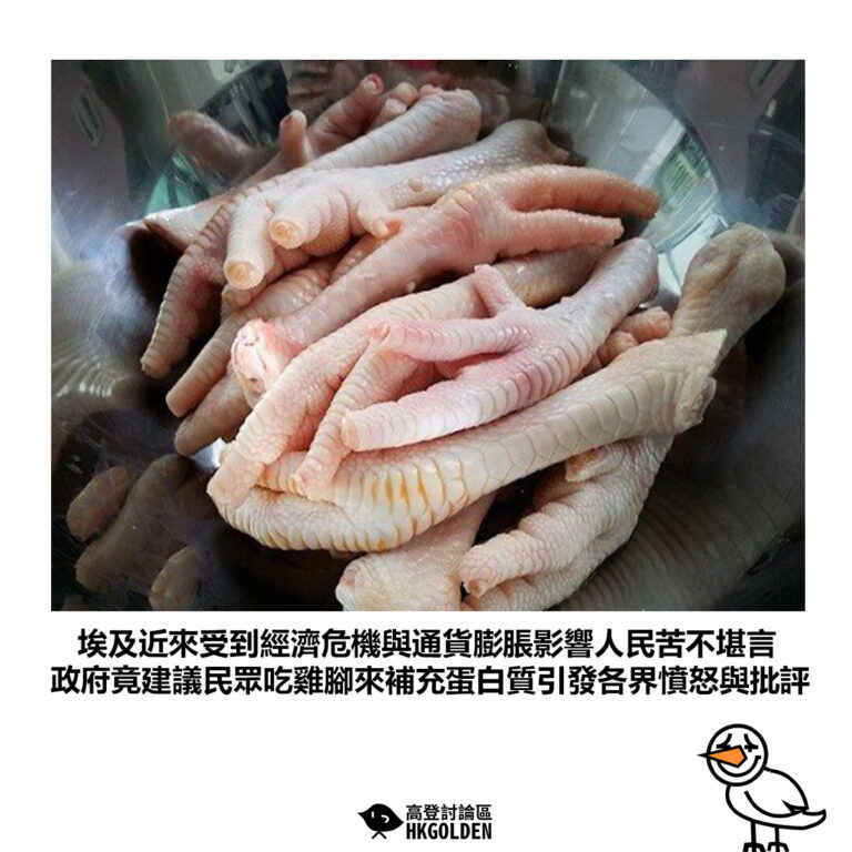 【埃及近來受到經濟危機與通貨膨脹影響人民苦不堪言 政府竟建議民眾吃雞腳來補充蛋白質引發各界憤怒與批評】
