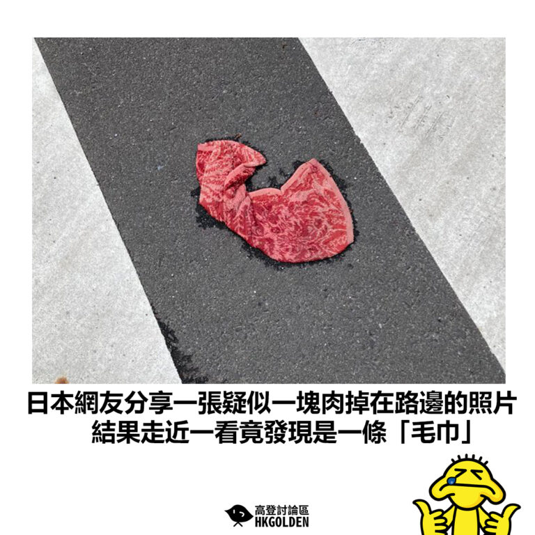 【日本網友分享一張疑似一塊肉掉在路邊的照片 結果走近一看竟發現是一條「毛巾」】