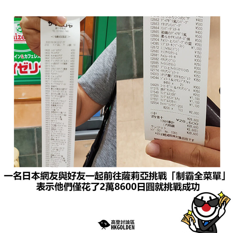 【一名日本網友與好友一起前往薩莉亞挑戰「制霸全菜單」 表示他們僅花了2萬8600日圓就挑戰成功】