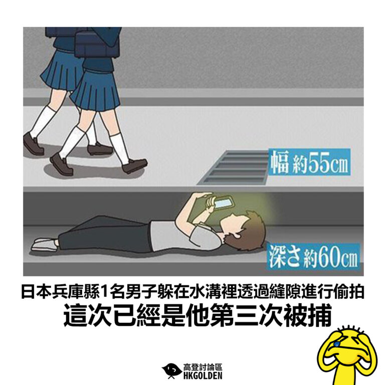 【日本兵庫縣1名男子躲在水溝裡透過縫隙進行偷拍 這次已經是他第三次被捕】