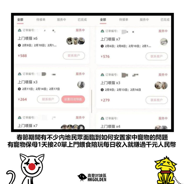 【春節期間有不少內地民眾面臨到如何安置家中寵物的問題 有寵物保母1天接20單上門餵食陪玩每日收入就賺過千元人民幣】