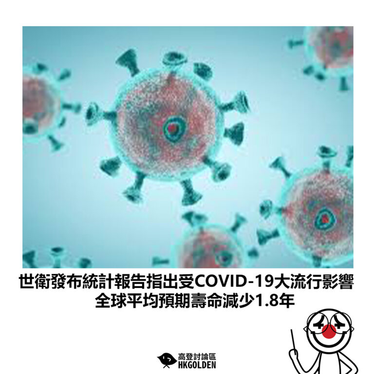 【世衛發布統計報告指出受COVID-19大流行影響 全球平均預期壽命減少1.8年】
