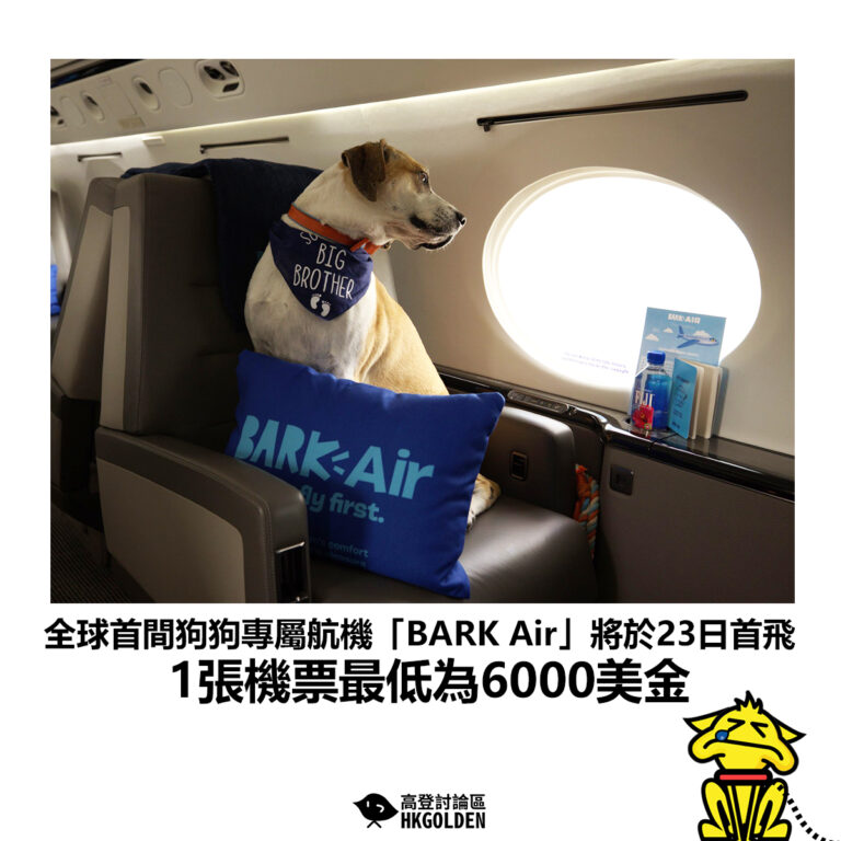 【全球首間狗狗專屬航機「BARK Air」將於23日首飛 1張機票最低為6000美金】