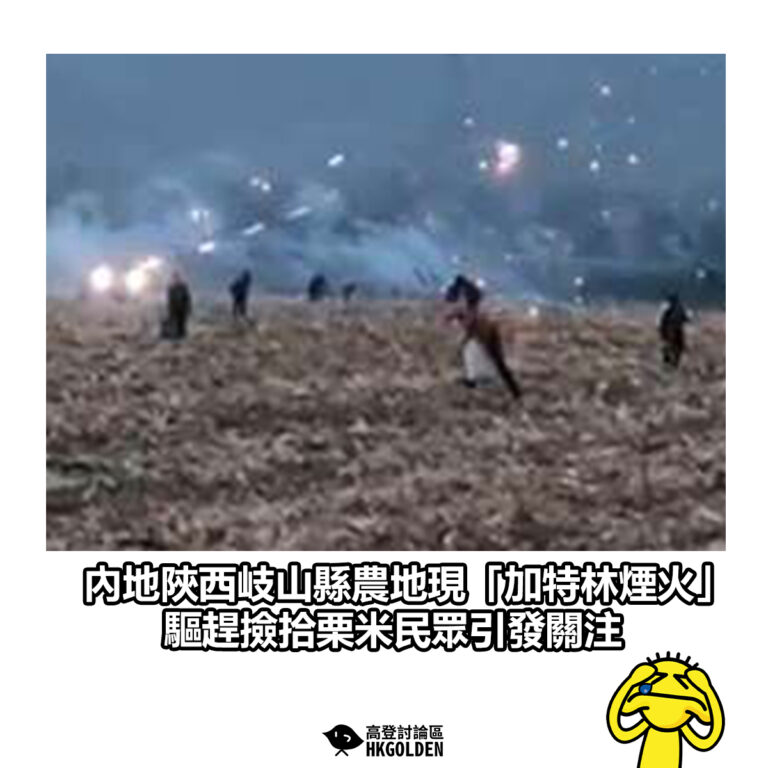 【內地陝西岐山縣農地現「加特林煙火」 驅趕撿拾栗米民眾引發關注】