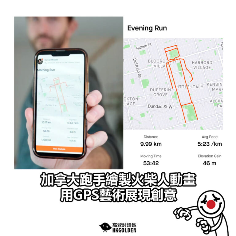 【加拿大跑手繪製火柴人動畫 用GPS藝術展現創意】