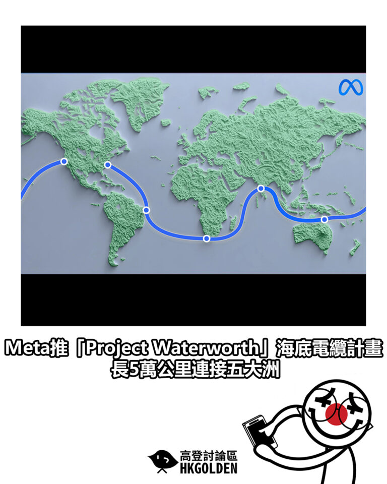 【Meta推「Project Waterworth」海底電纜計畫　長5萬公里連接五大洲】