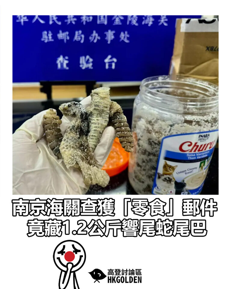 【南京海關查獲「零食」郵件 竟藏1.2公斤響尾蛇尾巴】