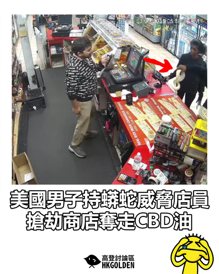【美國男子持蟒蛇威脅店員 搶劫商店奪走CBD油】