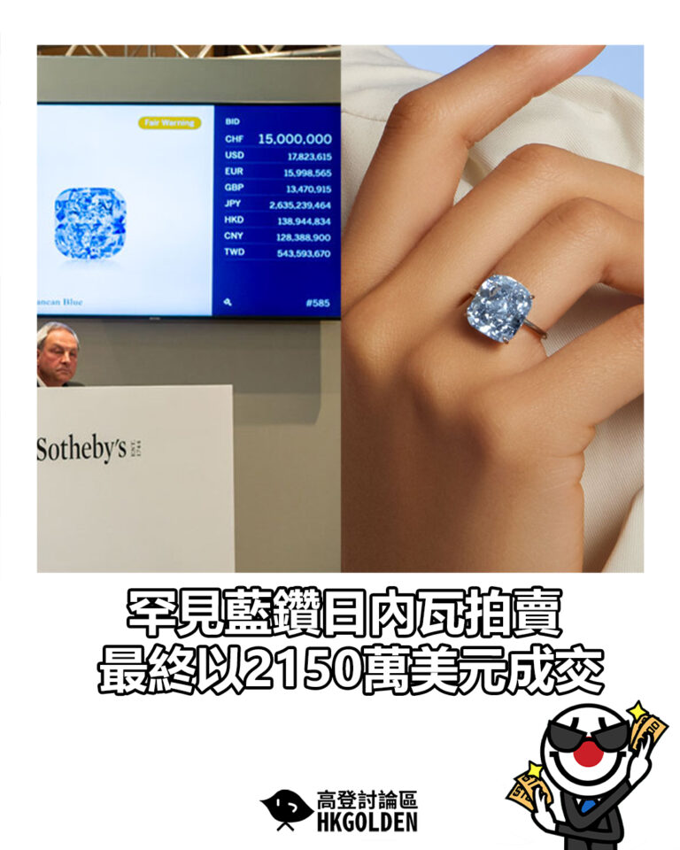 【罕見藍鑽日內瓦拍賣　最終以2150萬美元成交】