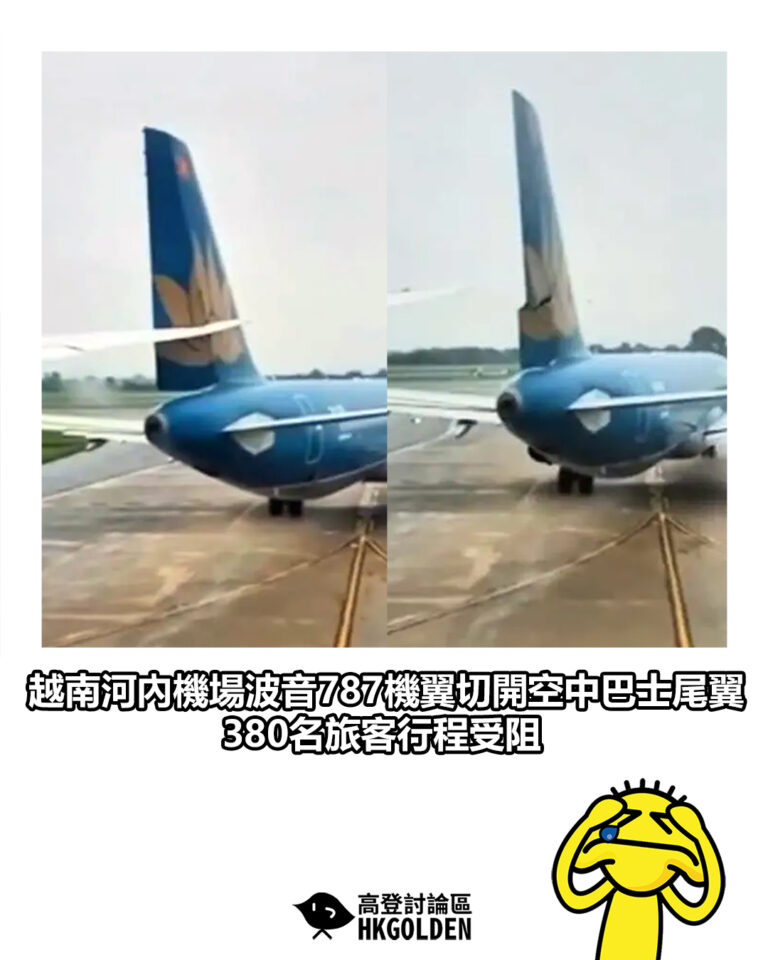 【越南河內機場波音787機翼切開空中巴士尾翼 380名旅客行程受阻】