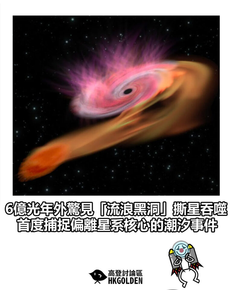 【6億光年外驚見「流浪黑洞」撕星吞噬　首度捕捉偏離星系核心的潮汐事件】