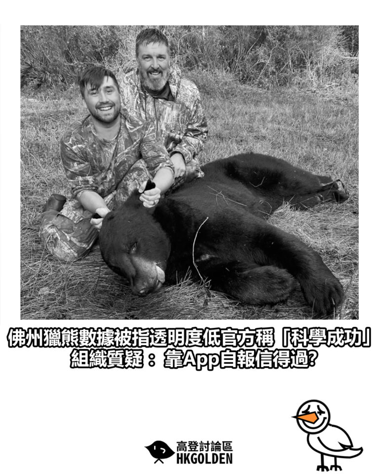 【佛州獵熊數據被指透明度低官方稱「科學成功」 組織質疑：靠App自報信得過？】