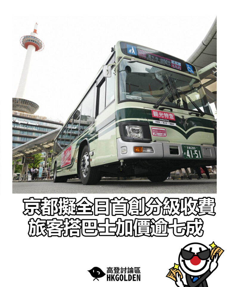 【京都擬全日首創分級收費 旅客搭巴士加價逾七成】