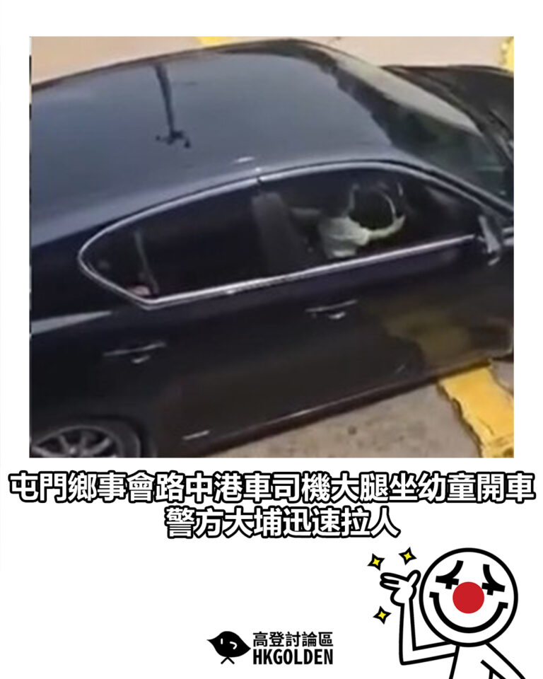 【屯門鄉事會路中港車司機大腿坐幼童開車 警方大埔迅速拉人】