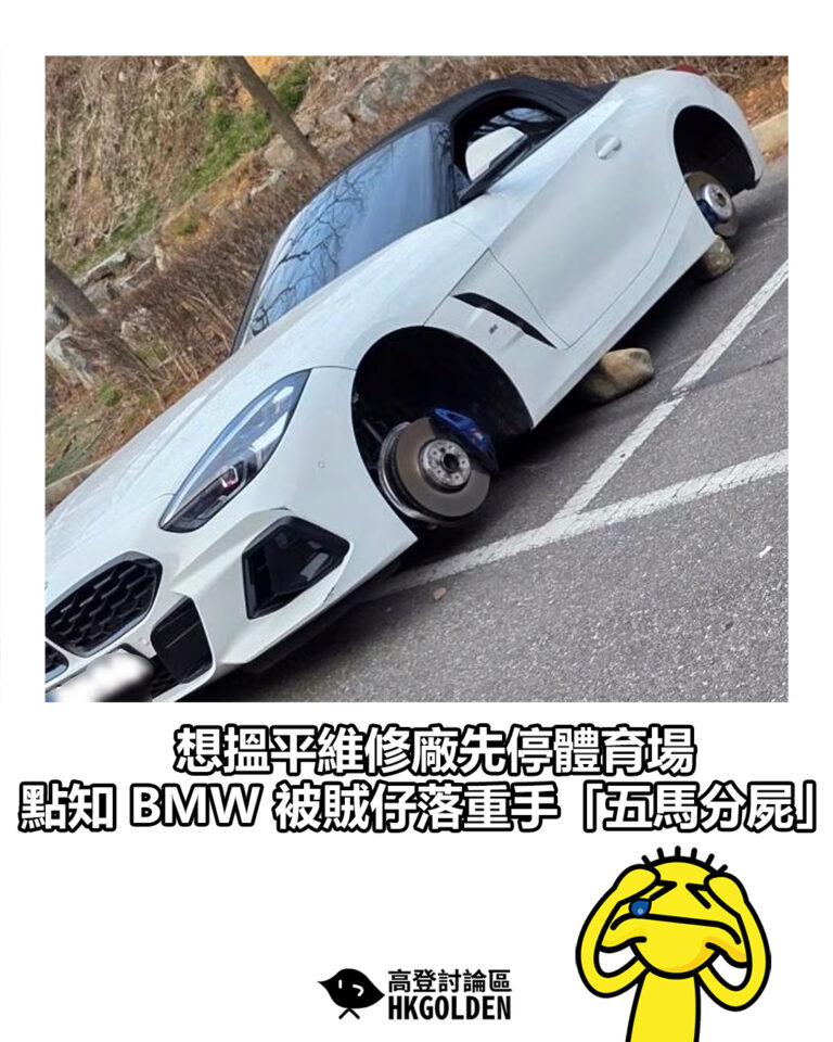 【想搵平維修廠先停體育場 點知 BMW 被賊仔落重手「五馬分屍」】