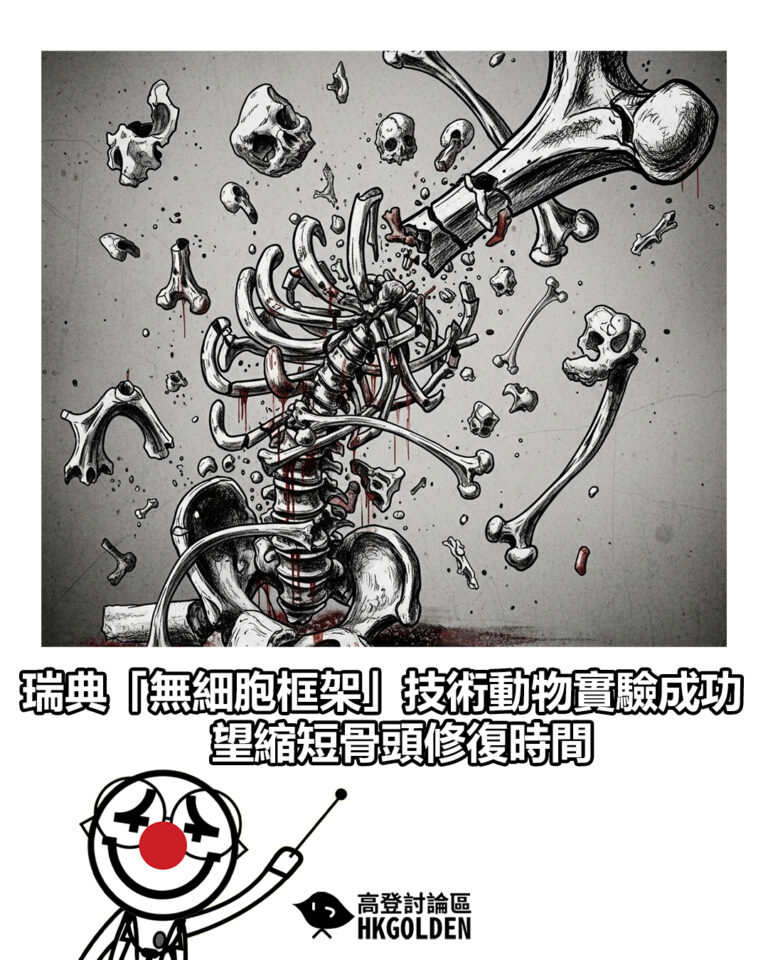 【瑞典「無細胞框架」技術動物實驗成功 望縮短骨頭修復時間】