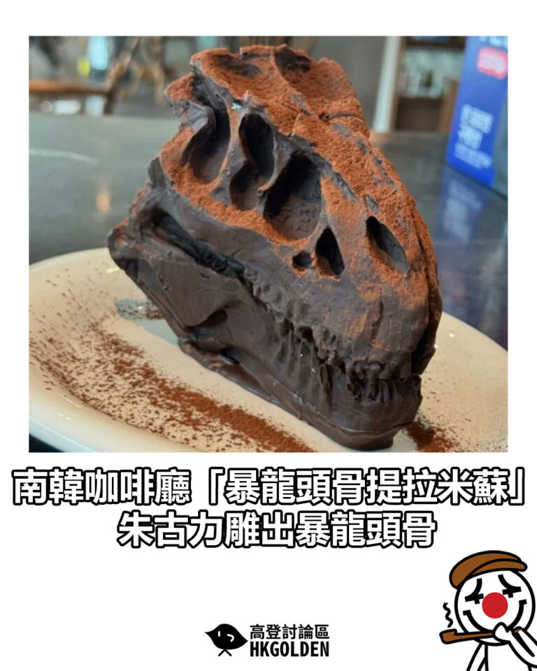 【南韓咖啡廳「暴龍頭骨提拉米蘇」 朱古力雕出暴龍頭骨】 【南韓咖啡廳「暴龍頭骨提拉米蘇」 朱古力雕出暴龍頭骨】