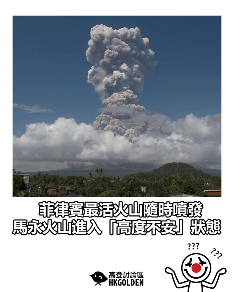 【菲律賓最活火山隨時噴發 馬永火山進入「高度不安」狀態】 【菲律賓最活火山隨時噴發 馬永火山進入「高度不安」狀態】