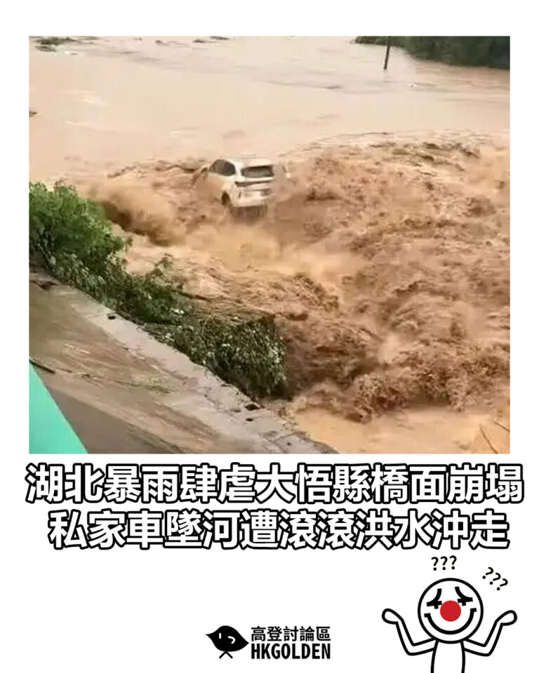 【湖北暴雨肆虐大悟縣橋面崩塌 私家車墜河遭滾滾洪水沖走】 【湖北暴雨肆虐大悟縣橋面崩塌 私家車墜河遭滾滾洪水沖走】