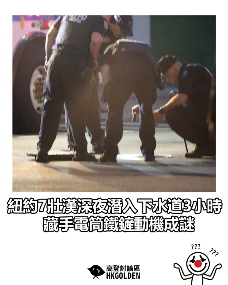 【紐約7壯漢深夜潛入下水道3小時  藏手電筒鐵鏟動機成謎】