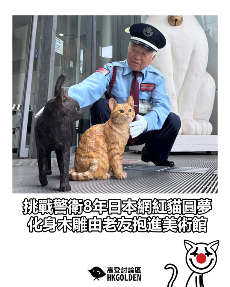 【挑戰警衛8年日本網紅貓圓夢 化身木雕由老友抱進美術館】 【挑戰警衛8年日本網紅貓圓夢 化身木雕由老友抱進美術館】