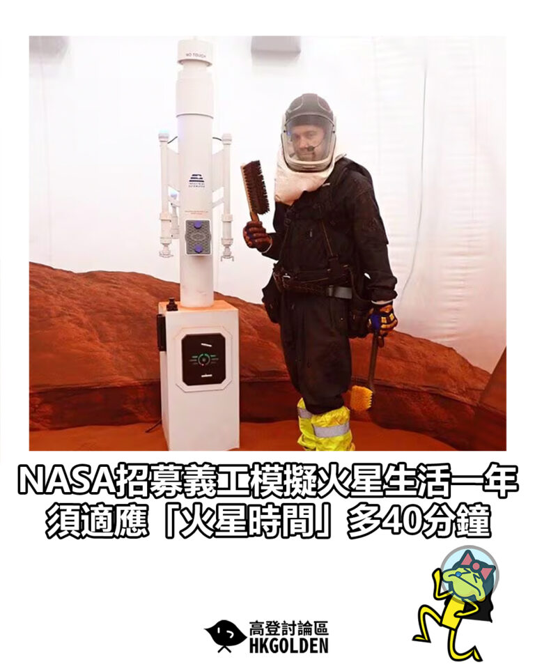 【NASA招募義工模擬火星生活一年 須適應「火星時間」多40分鐘】