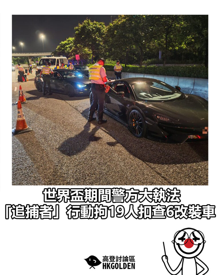 【世界盃期間警方大執法 「追捕者」行動拘19人扣查6改裝車】