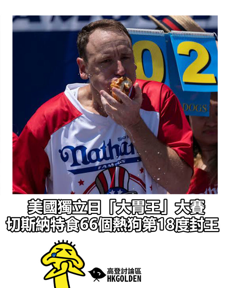 【美國獨立日「大胃王」大賽 切斯納特食66個熱狗第18度封王】