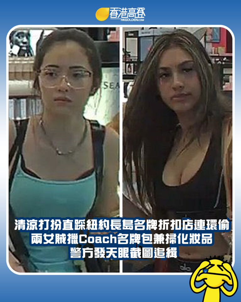 【清涼打扮直踩紐約長島名牌折扣店連環偷 兩女賊擸Coach名牌包兼掃化妝品 警方發天眼截圖追緝】