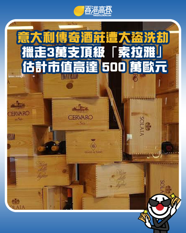 【意大利傳奇酒莊遭大盜洗劫 擸走3萬支頂級「索拉雅」估計市值高達 500 萬歐元】 【意大利傳奇酒莊遭大盜洗劫 擸走3萬支頂級「索拉雅」估計市值高達 500 萬歐元】